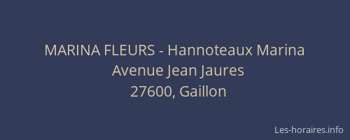 MARINA FLEURS - Hannoteaux Marina