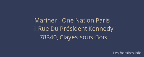 Mariner - One Nation Paris