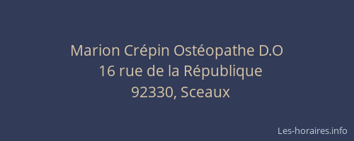 Marion Crépin Ostéopathe D.O