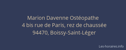 Marion Davenne Ost&eacute;opathe