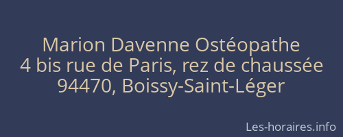 Marion Davenne Ostéopathe