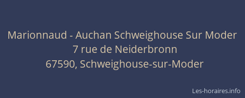 Marionnaud - Auchan Schweighouse Sur Moder