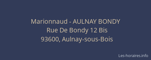 Marionnaud - AULNAY BONDY