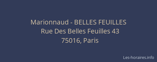 Marionnaud - BELLES FEUILLES