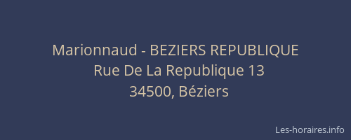 Marionnaud - BEZIERS REPUBLIQUE