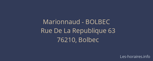Marionnaud - BOLBEC