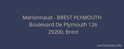 Marionnaud - BREST PLYMOUTH