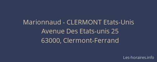 Marionnaud - CLERMONT Etats-Unis