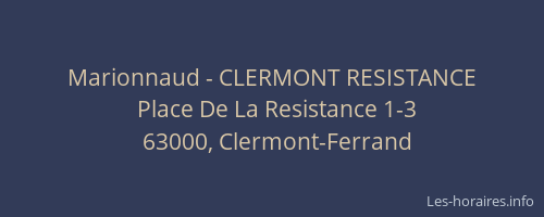 Marionnaud - CLERMONT RESISTANCE