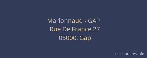 Marionnaud - GAP