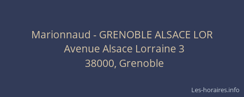 Marionnaud - GRENOBLE ALSACE LOR