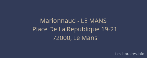 Marionnaud - LE MANS