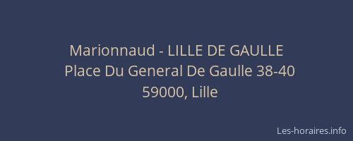 Marionnaud - LILLE DE GAULLE