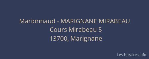 Marionnaud - MARIGNANE MIRABEAU