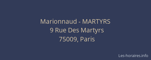 Marionnaud - MARTYRS