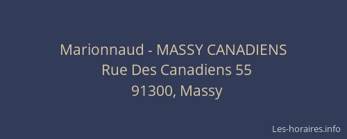 Marionnaud - MASSY CANADIENS