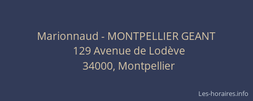 Marionnaud - MONTPELLIER GEANT