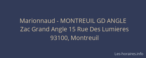 Marionnaud - MONTREUIL GD ANGLE