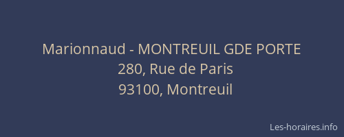 Marionnaud - MONTREUIL GDE PORTE