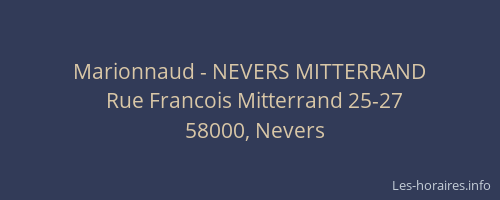 Marionnaud - NEVERS MITTERRAND