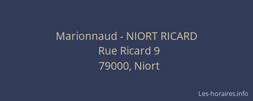 Marionnaud - NIORT RICARD