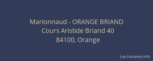 Marionnaud - ORANGE BRIAND