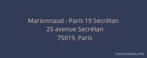 Marionnaud - Paris 19 Secrétan