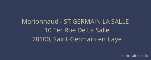 Marionnaud - ST GERMAIN LA SALLE