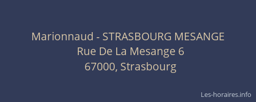 Marionnaud - STRASBOURG MESANGE