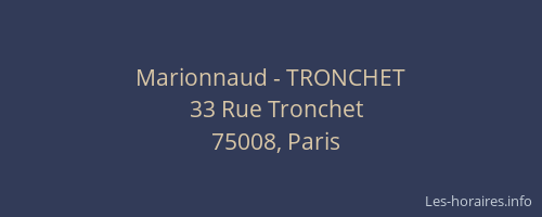 Marionnaud - TRONCHET