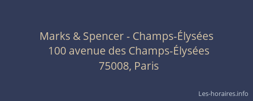 Marks & Spencer - Champs-Élysées