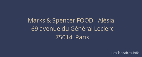 Marks & Spencer FOOD - Alésia