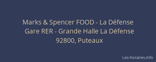 Marks & Spencer FOOD - La Défense