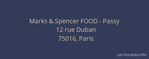 Marks & Spencer FOOD - Passy