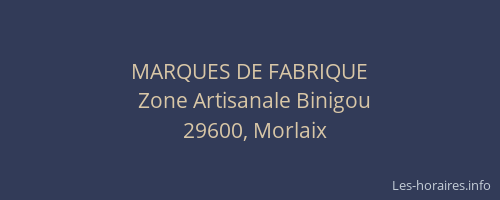 MARQUES DE FABRIQUE