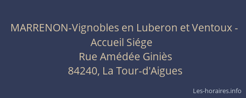 MARRENON-Vignobles en Luberon et Ventoux - Accueil Si&eacute;ge