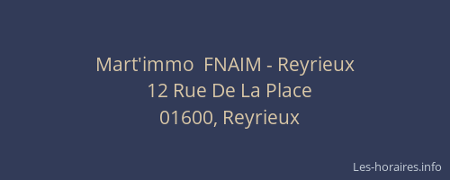 Mart'immo  FNAIM - Reyrieux