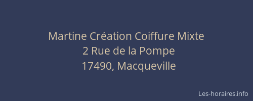 Martine Cr&eacute;ation Coiffure Mixte