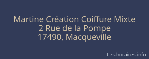 Martine Création Coiffure Mixte