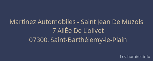 Martinez Automobiles - Saint Jean De Muzols
