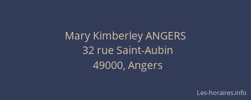 Mary Kimberley ANGERS