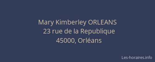 Mary Kimberley ORLEANS