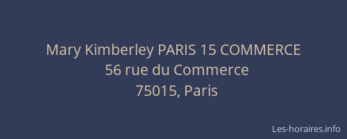 Mary Kimberley PARIS 15 COMMERCE