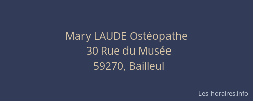 Mary LAUDE Ostéopathe