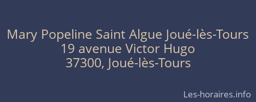 Mary Popeline Saint Algue Joué-lès-Tours