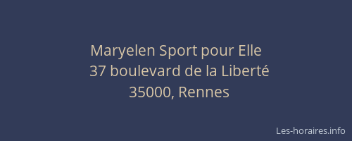 Maryelen Sport pour Elle
