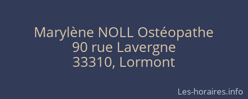 Marylène NOLL Ostéopathe