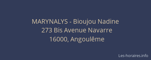 MARYNALYS - Bioujou Nadine