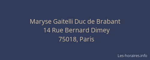 Maryse Gaitelli Duc de Brabant