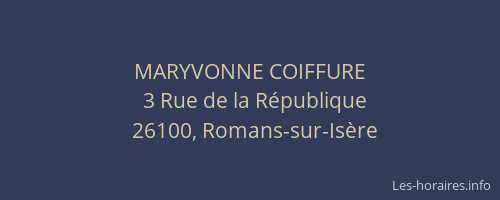 MARYVONNE COIFFURE